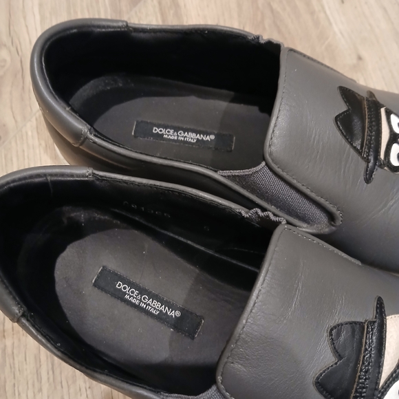 Dolce & Gabbana Black Slip-On Loafers with Character Design main image 6
